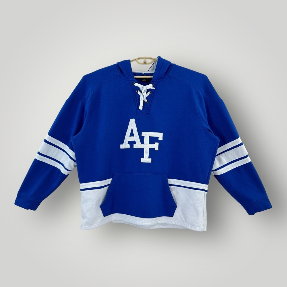 Colosseum Royal Blue Air Force Hoodie Mens XXL 2XL Blue White Long Sleeves